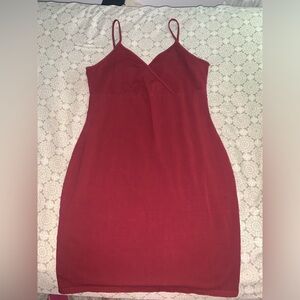 Burgundy V-neck Bodycon Dress Size XXL